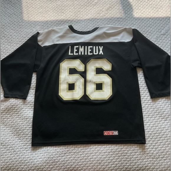 Vintage Mario Lemieux Pittsburgh Penguins CCM Hockey Jersey Size L - Picture 1 of 8